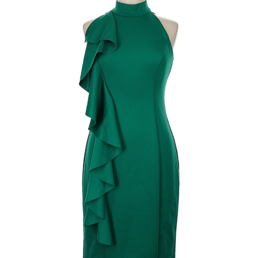 Elegant Green Ruffle Dress